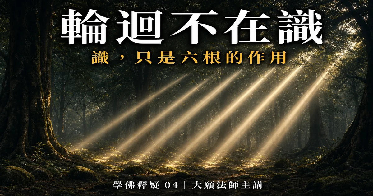 學佛釋疑 第4集 — 佛教的特色不在禪定：識是什麼？輪迴不在識｜大願法師